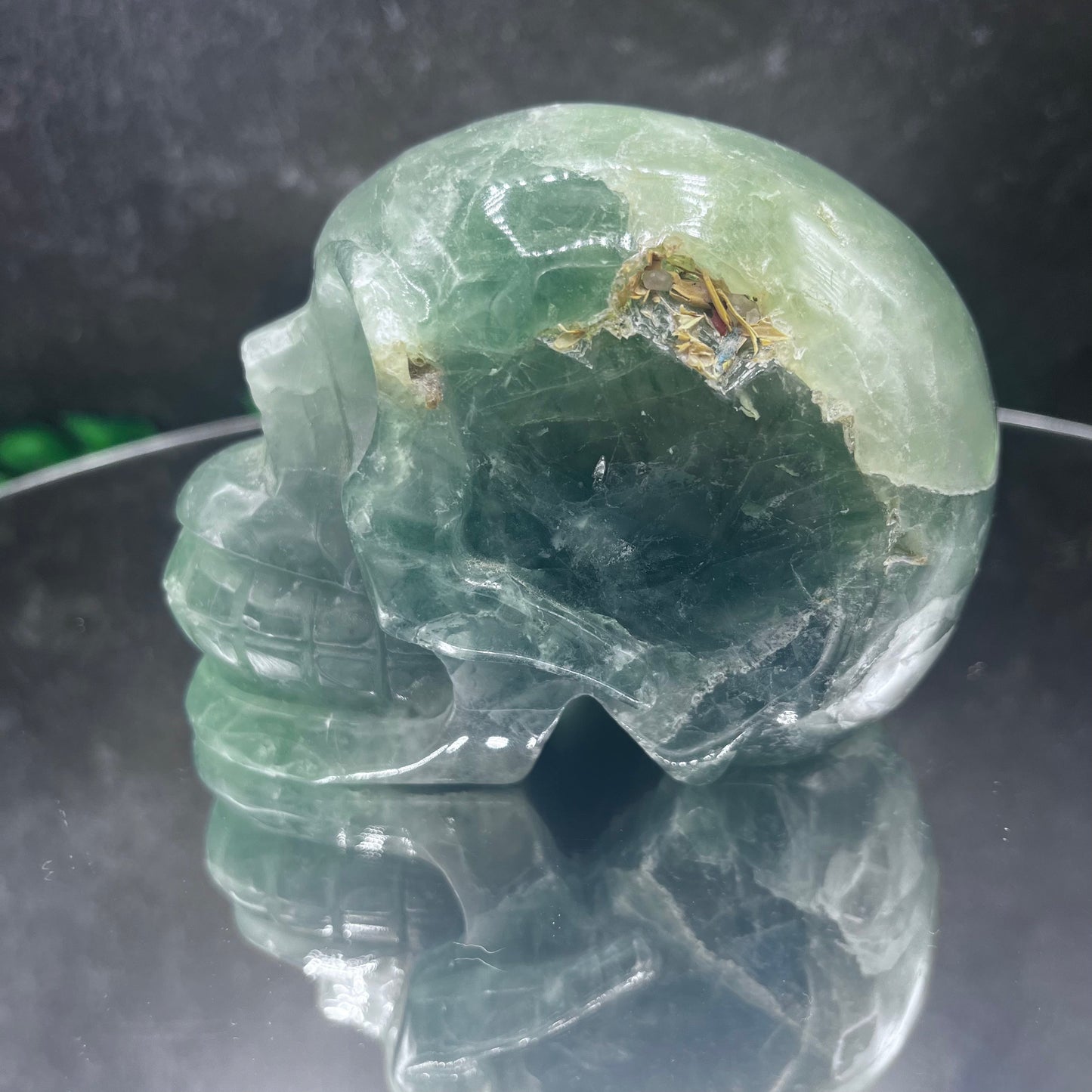 Green Fluorite Skull