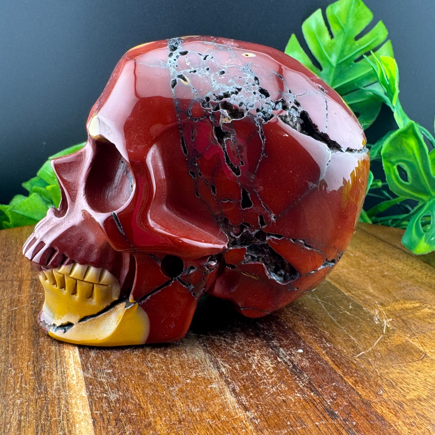 Red and Yellow Mookaite Skull