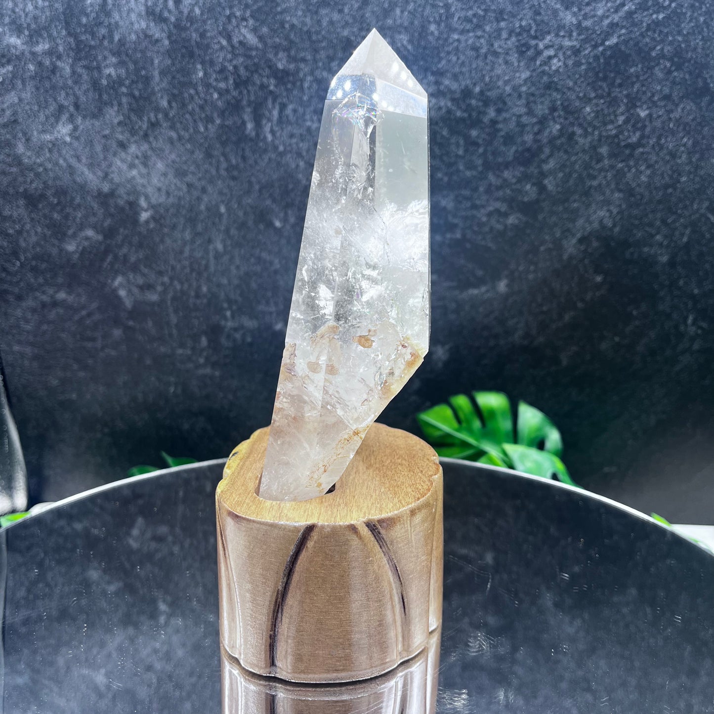 Clear Quartz Point in Stand