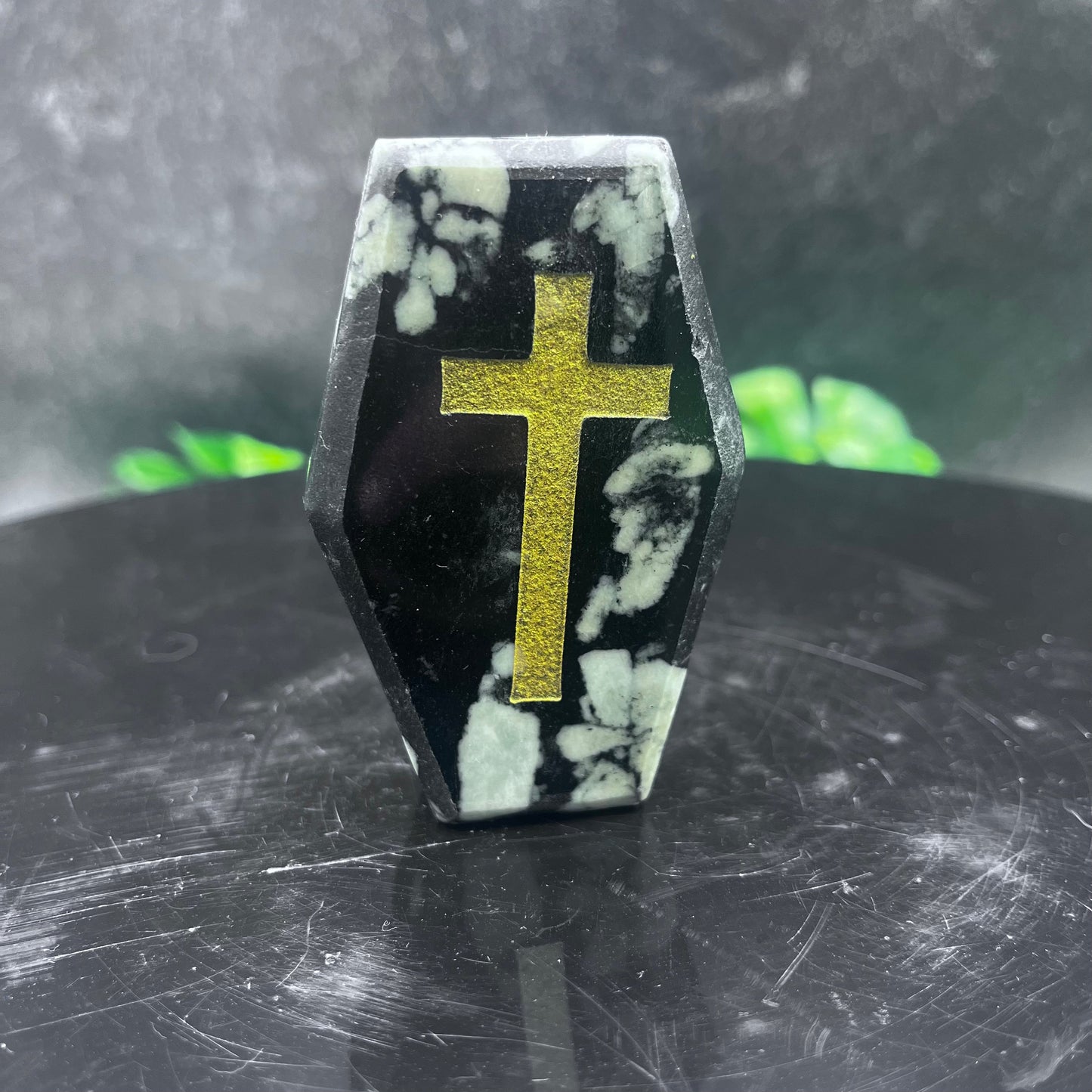 Chrysanthemum Gold Cross Coffin