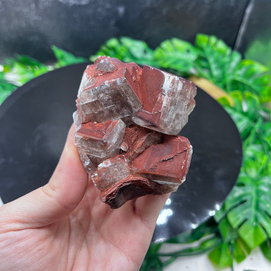 Hematite included Cubic Calcite