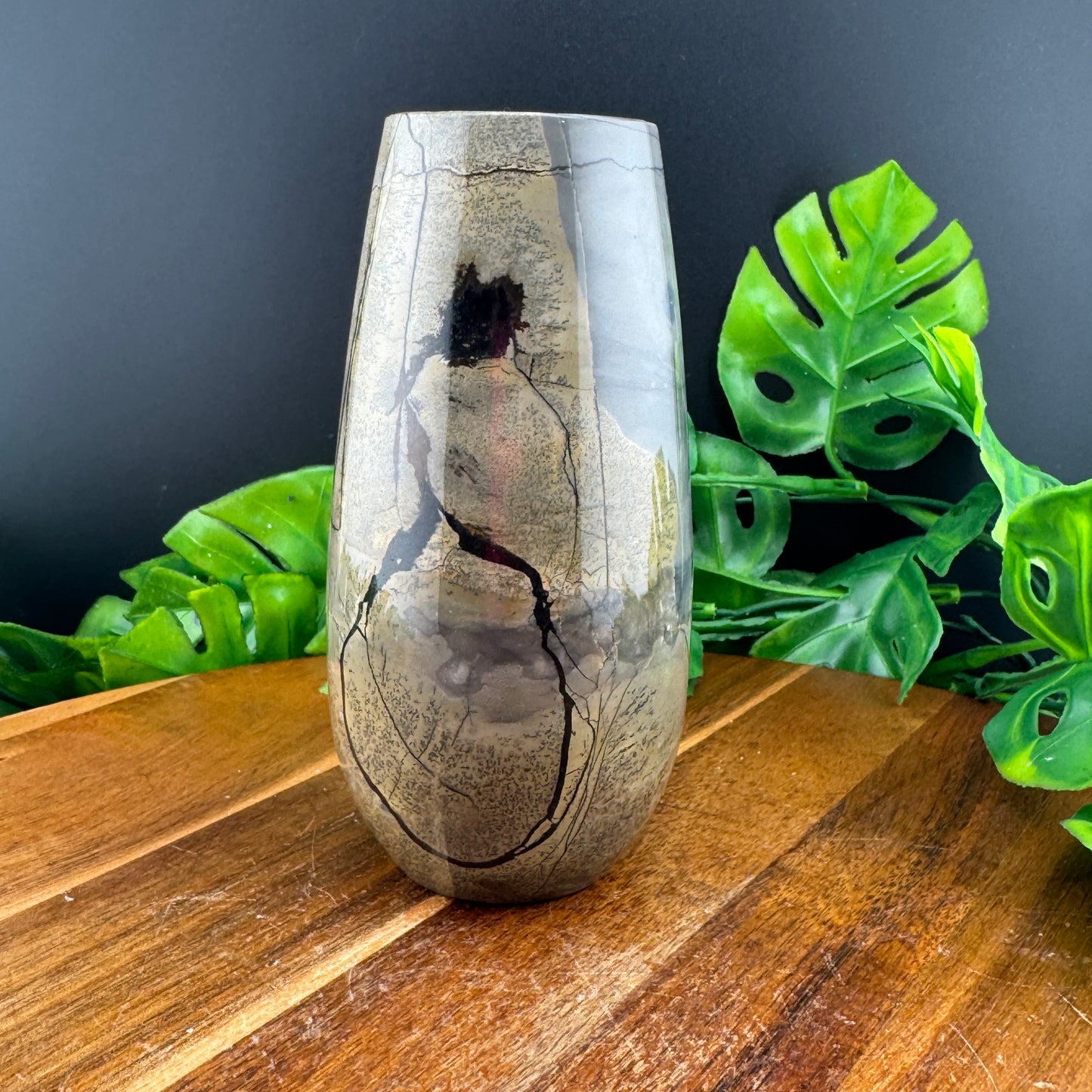 Grey Picture Jasper Small Vase