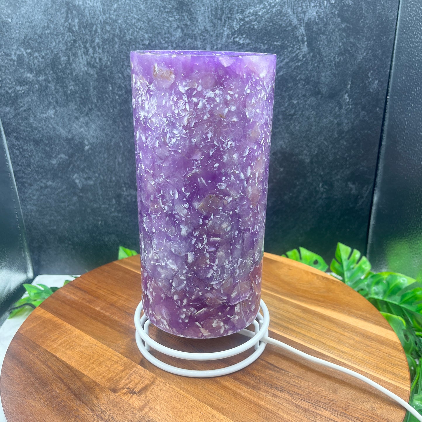 Purple Mother of Pearl Acrylic Lamp