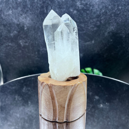 Clear Quartz Double Point in Tower