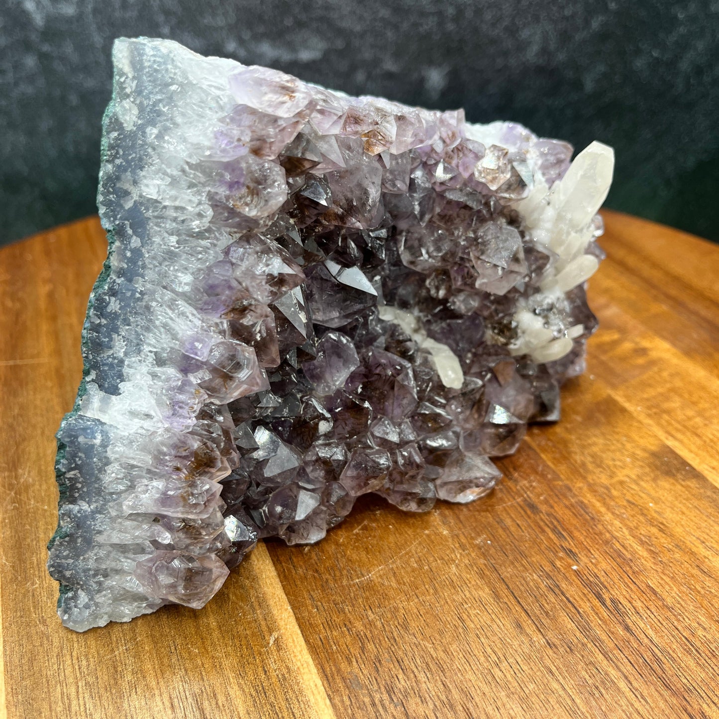 Calcite in Amethyst