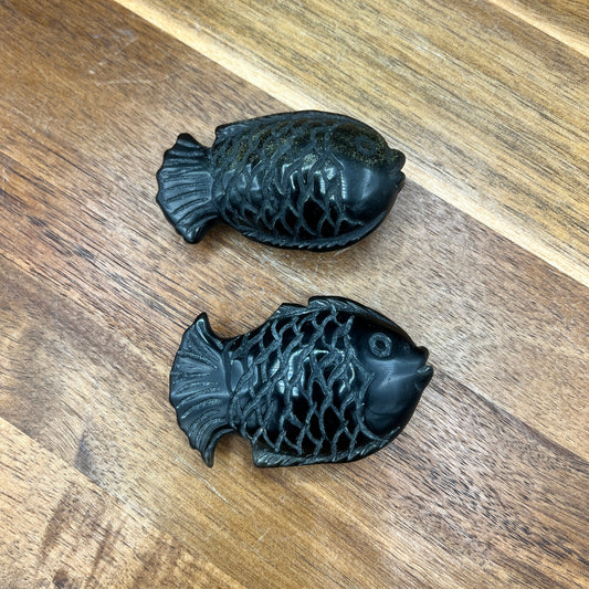 Gold Sheen Obsidian Small Fish Carving
