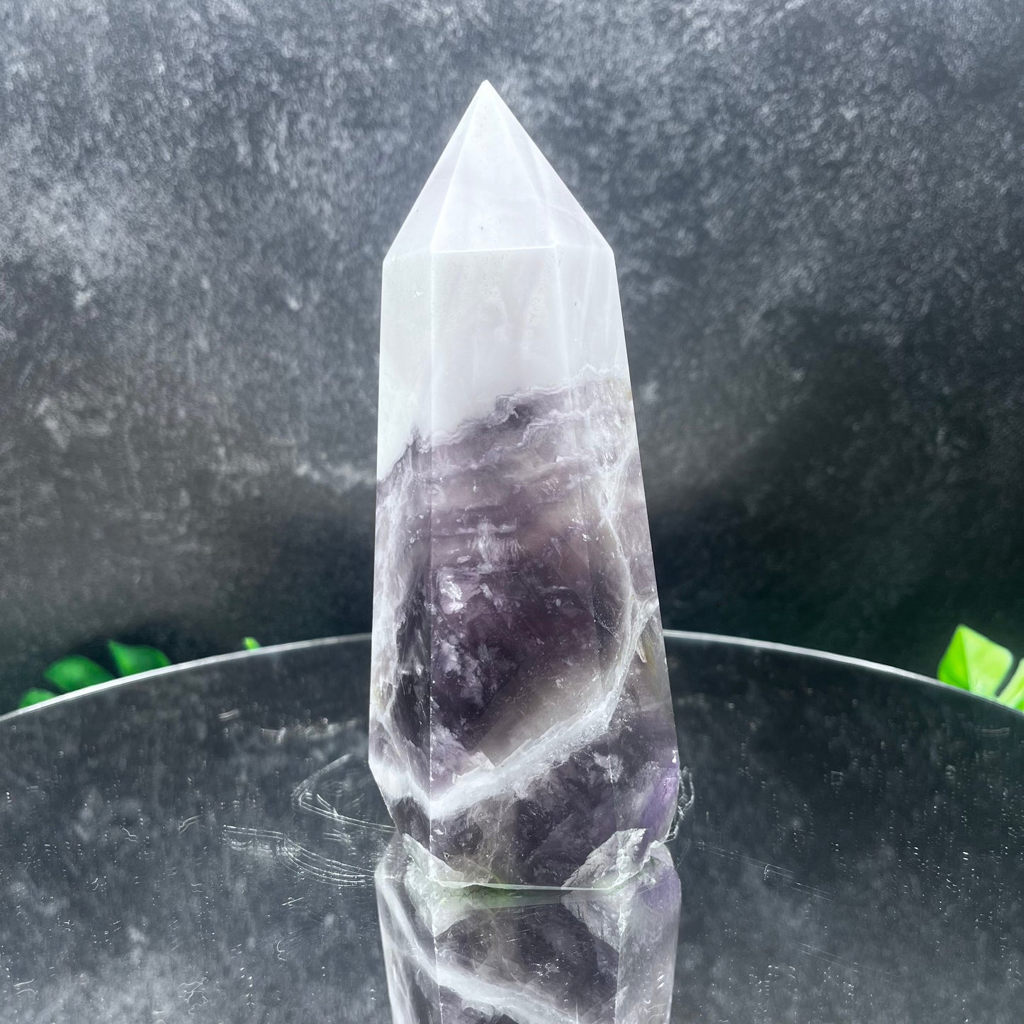 White Purple Fluorite Tower