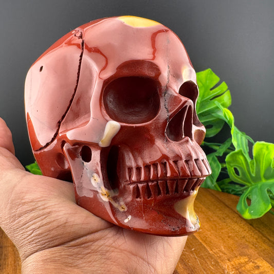 Red and Yellow Mookaite Skull