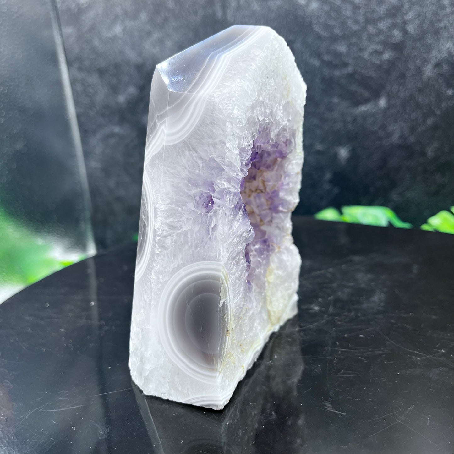 Amethyst in Orbicular Agate Tower