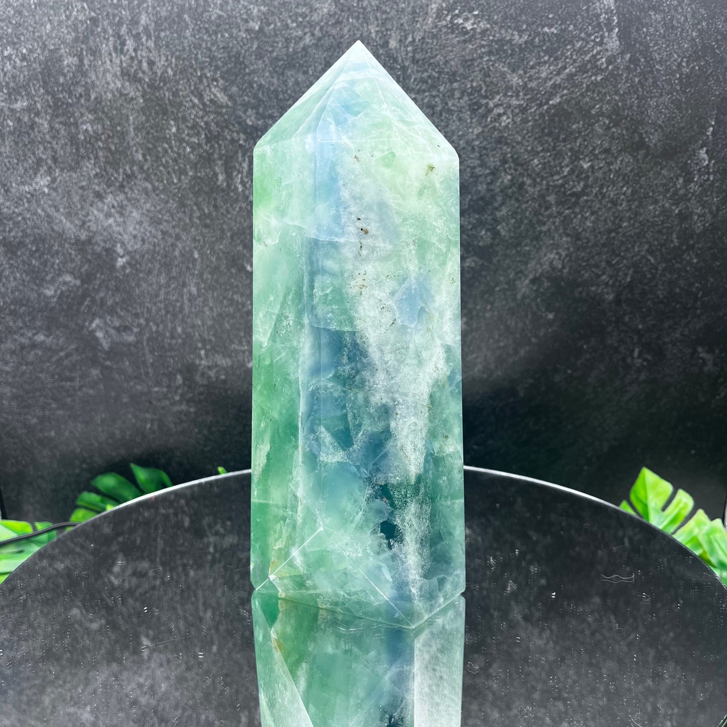 Green and Blue Fluorite Tower