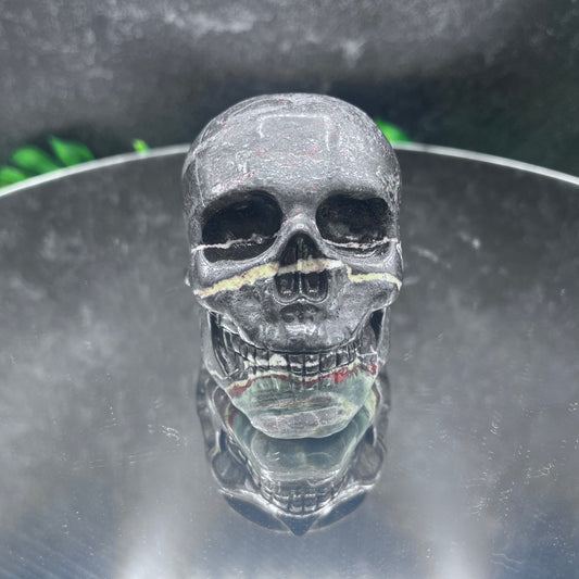 Chrysoprase Magnetite Skull