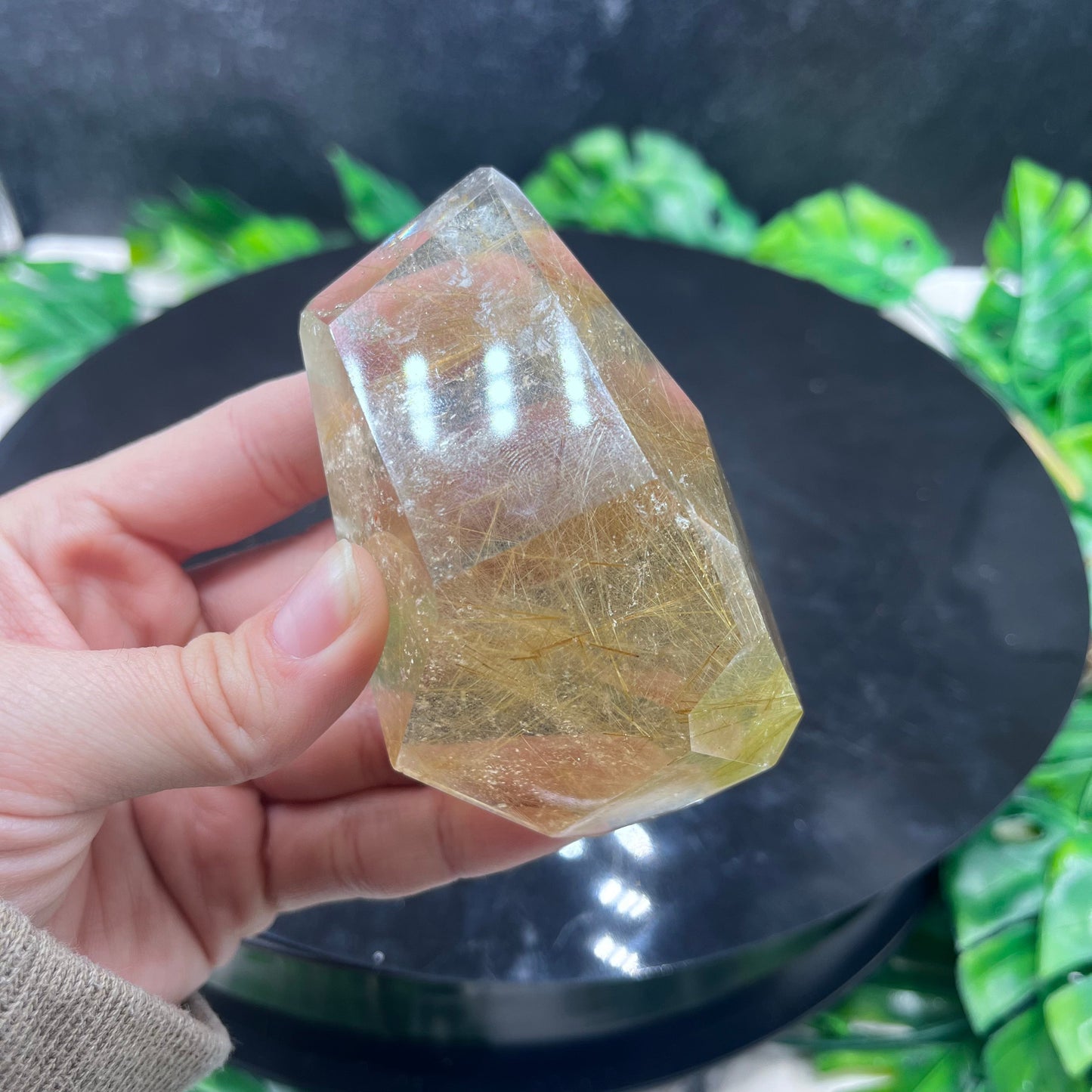 Gold Rutile in Quartz Freeform