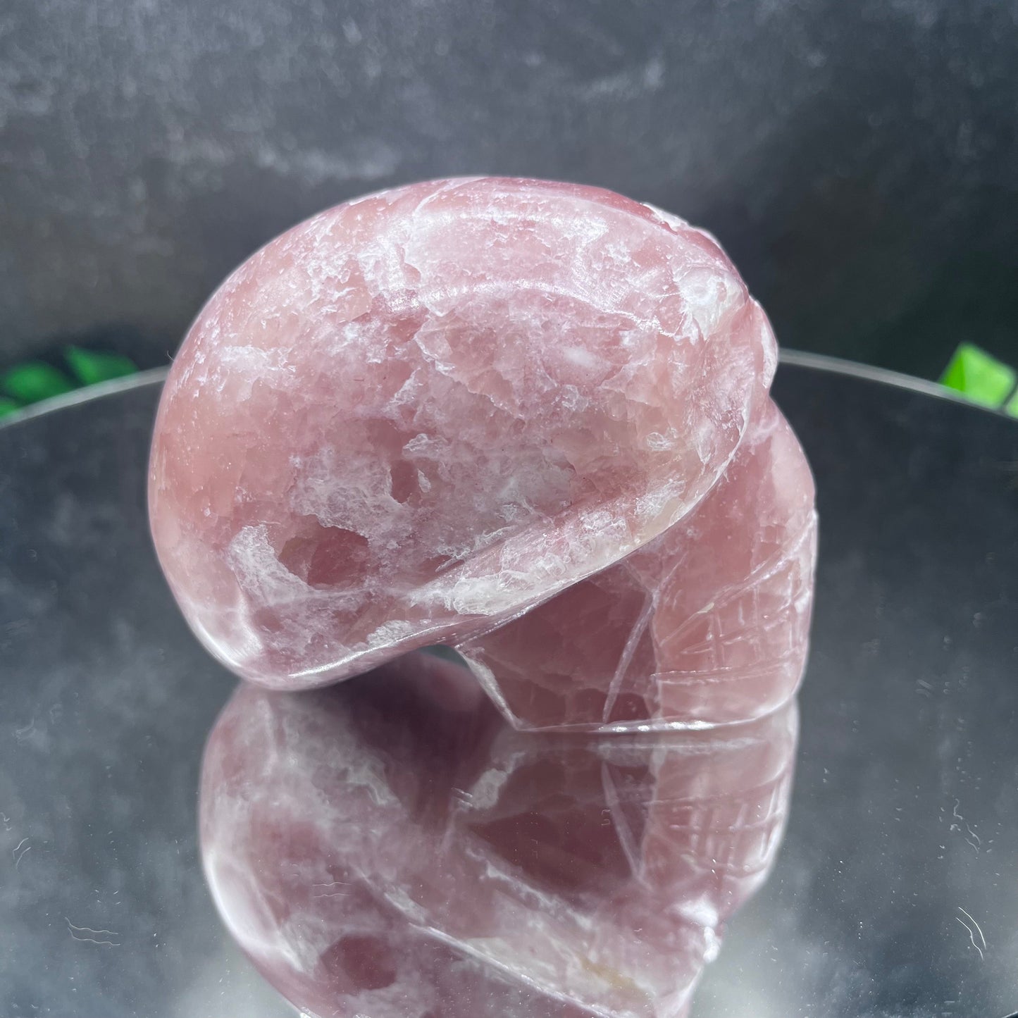 Tangerine Selenite Alien Skull