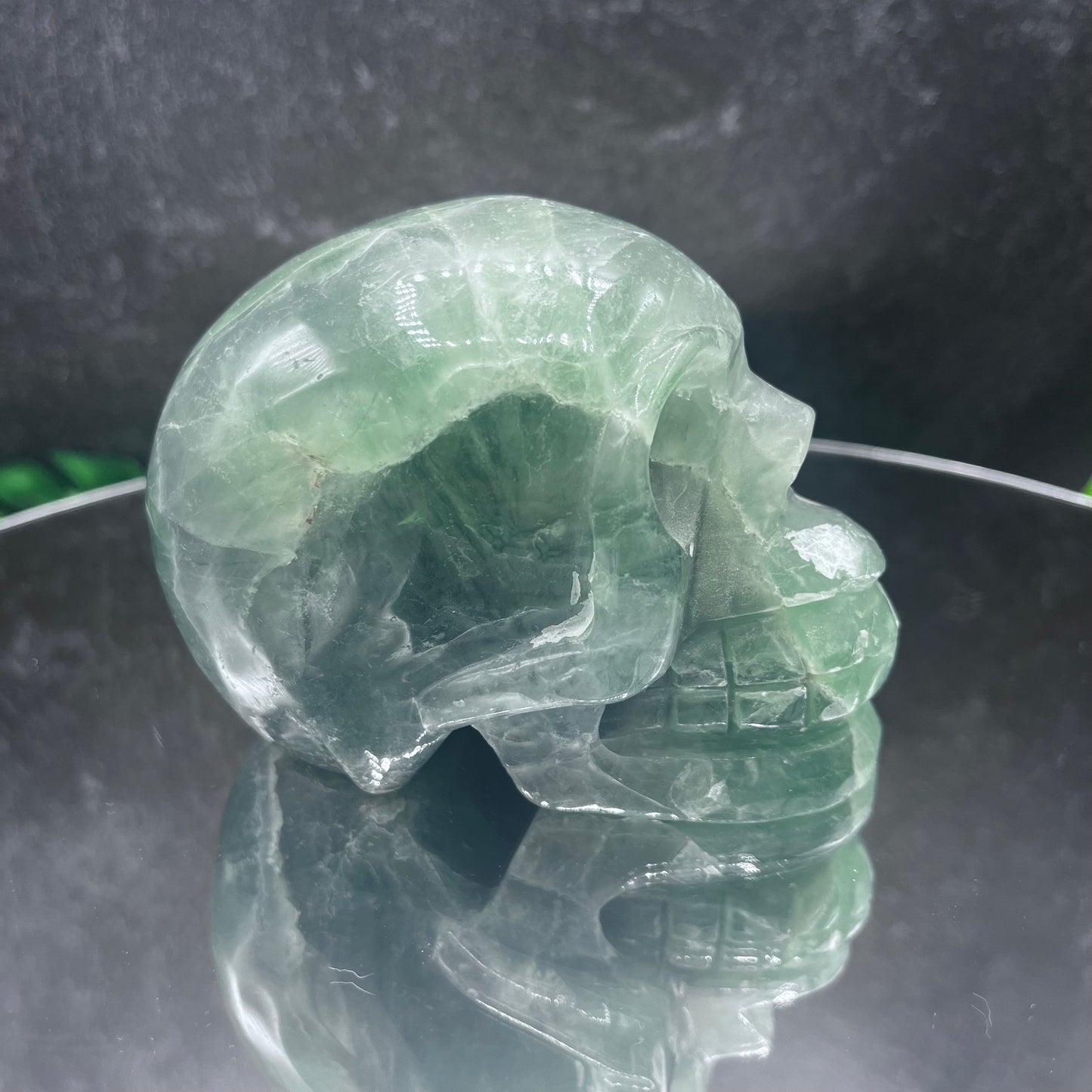 Green Fluorite Skull