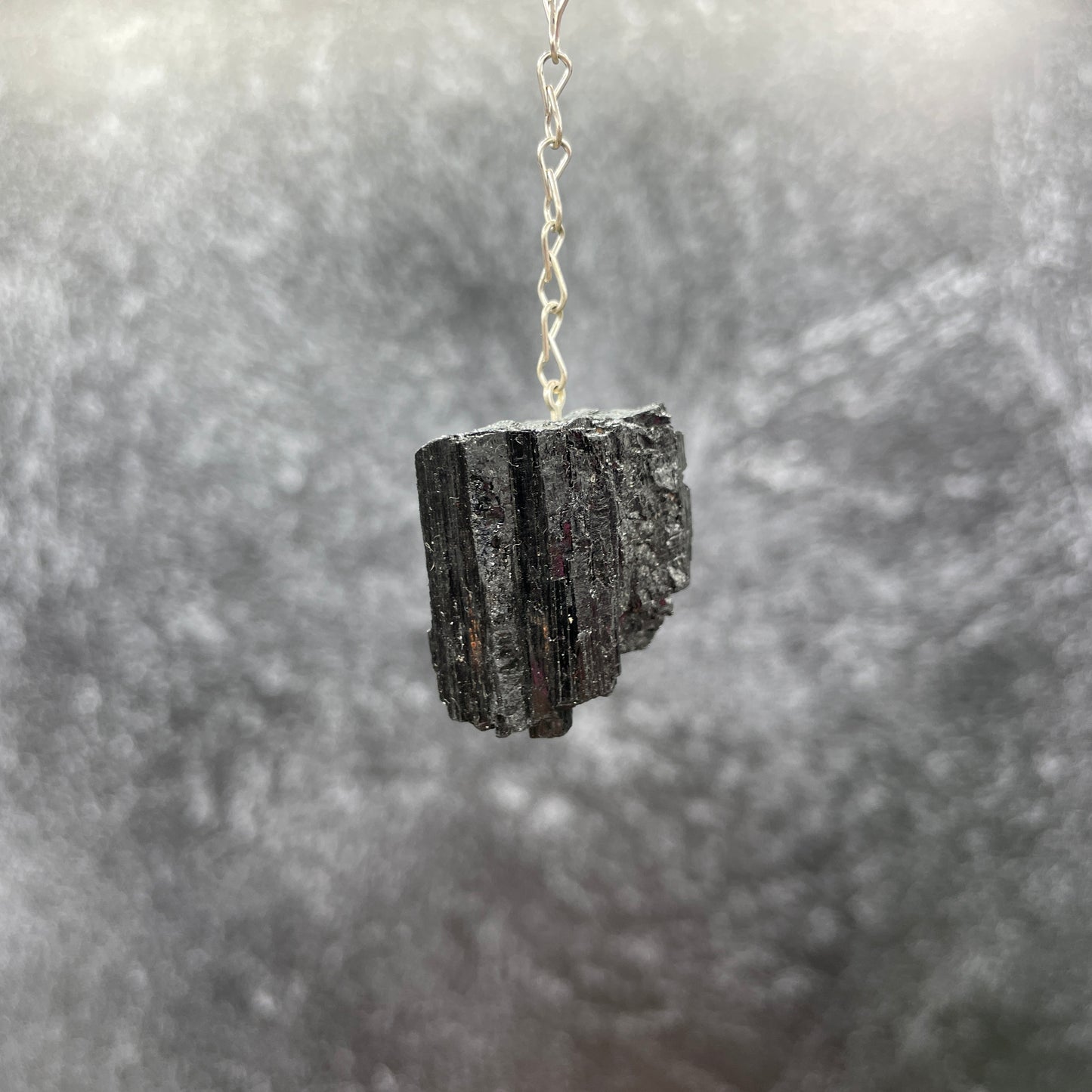Raw Black Tourmaline Pendulum