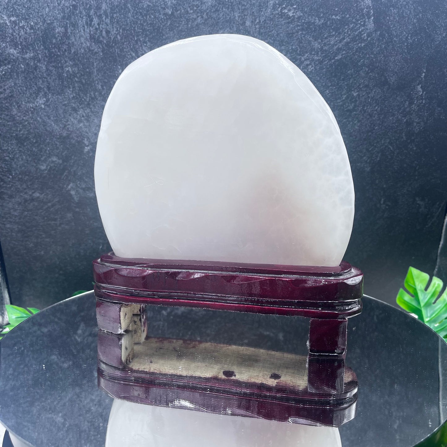 White Agate on Wood Stand