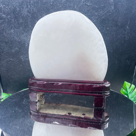 White Agate on Wood Stand