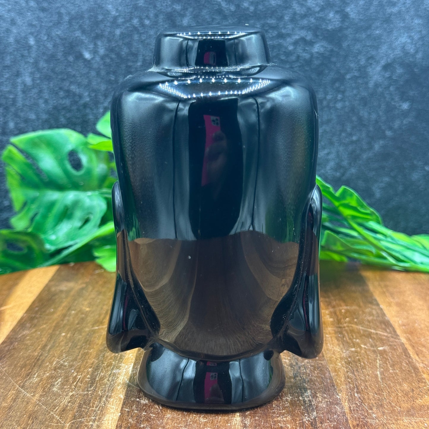 Black Obsidian Buddha Bust