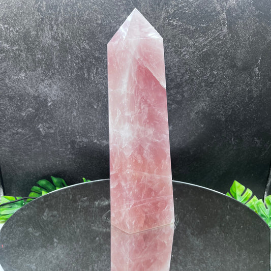 Deep Pink Rose Quartz Tower