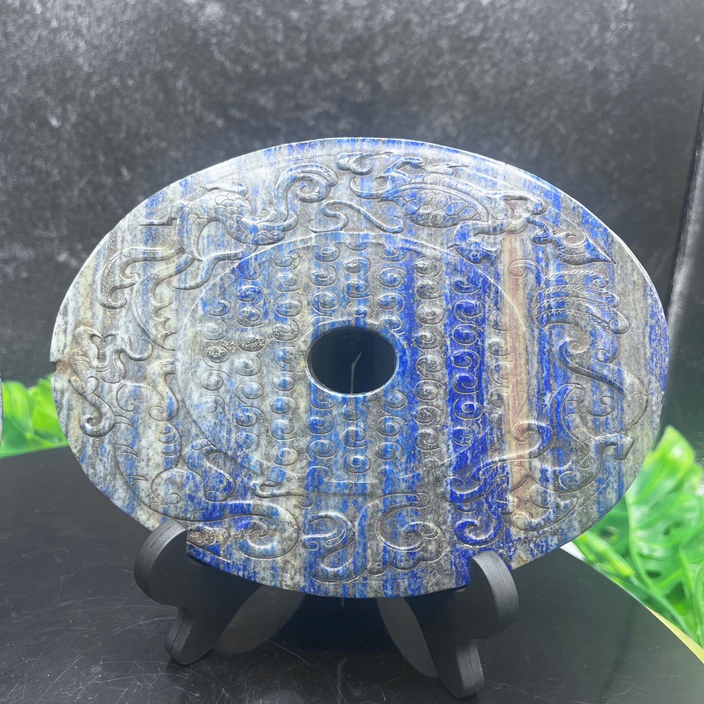 Lapis Lazuli Chinese Dragon Plate Set
