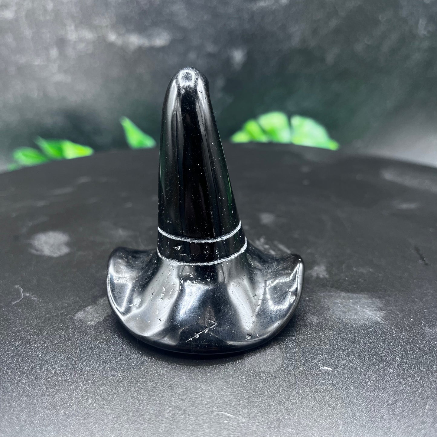 Silver Obsidian Witch Hat