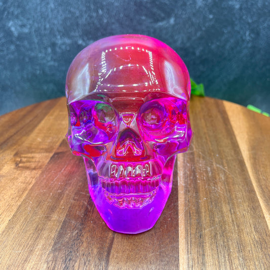Purple Cosmic Glass Skull