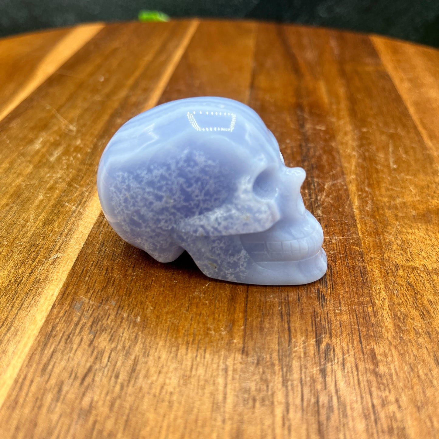 Blue Lace Agate Skull