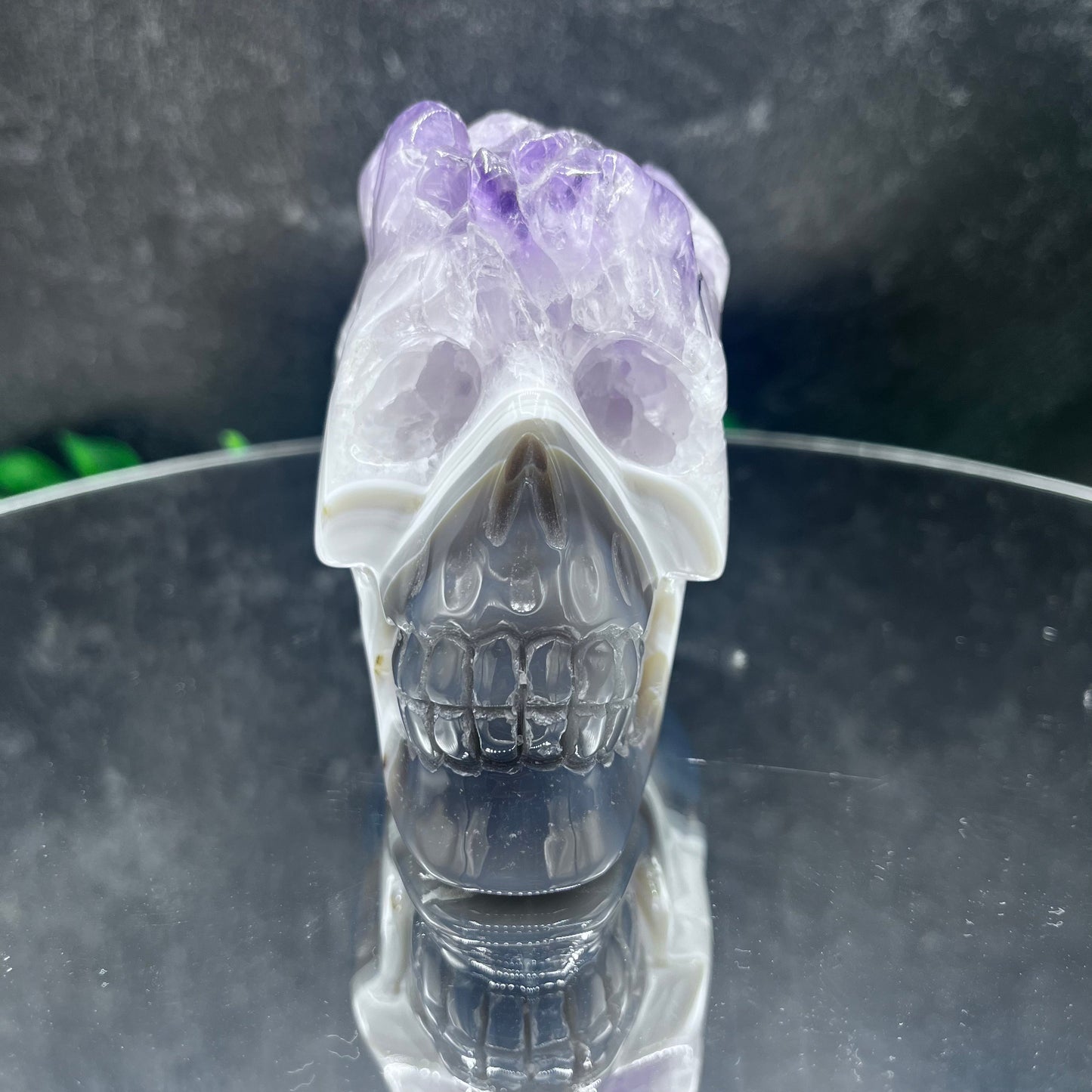 Amethyst in Agate Skull