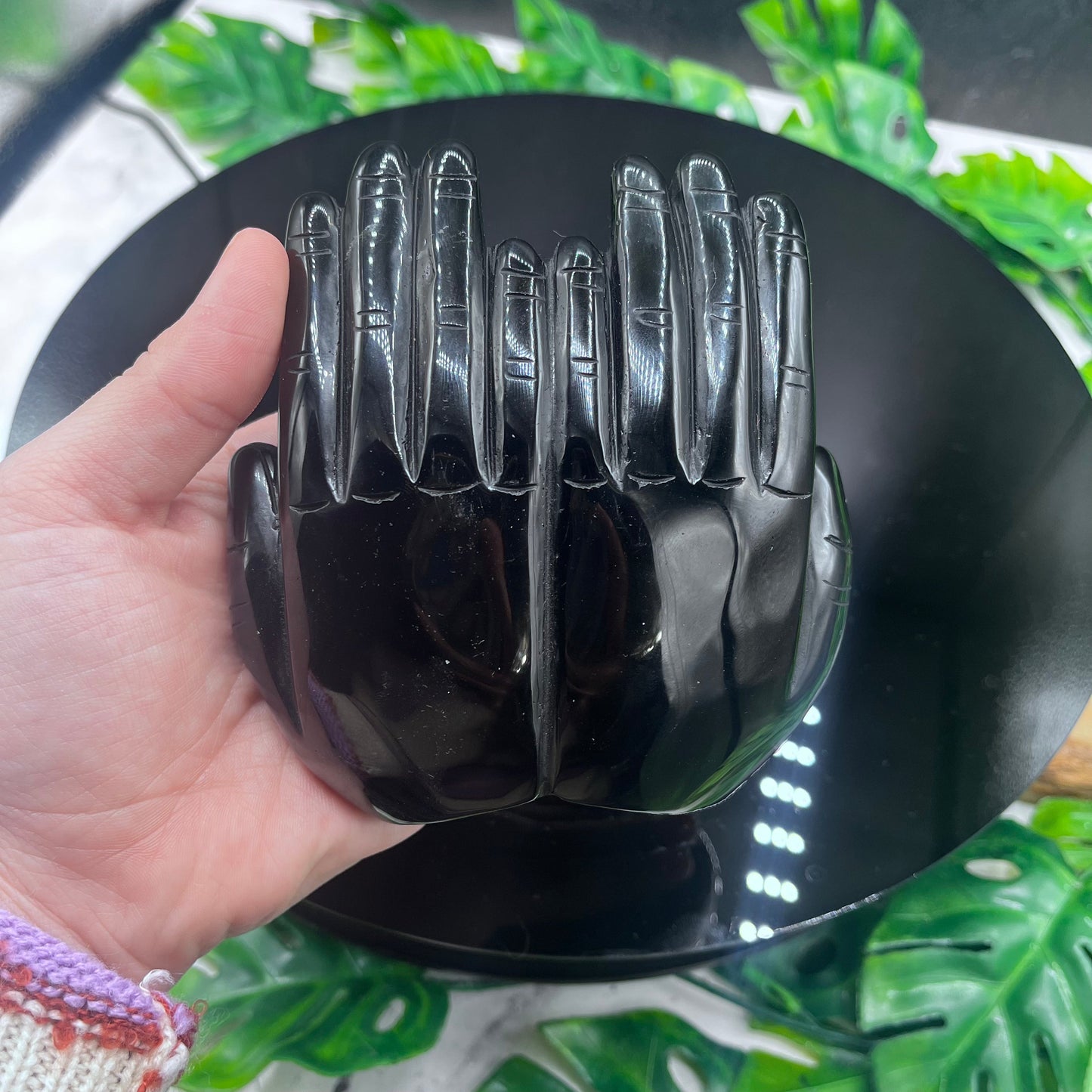 Black Obsidian Hand Carving