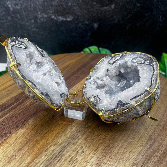 Druzy Agate Metal Bowl