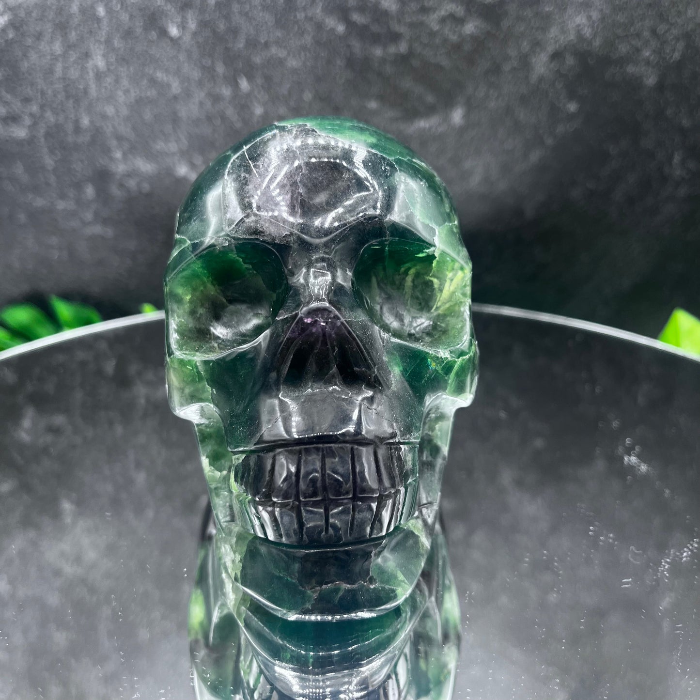 Green Fluorite Skull