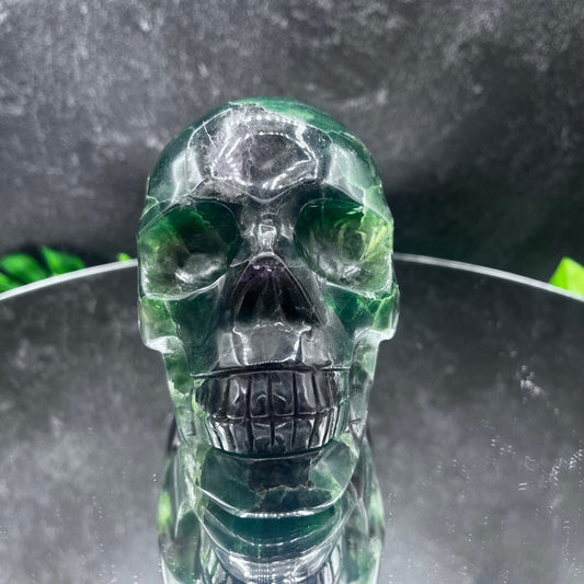 Green Fluorite Skull