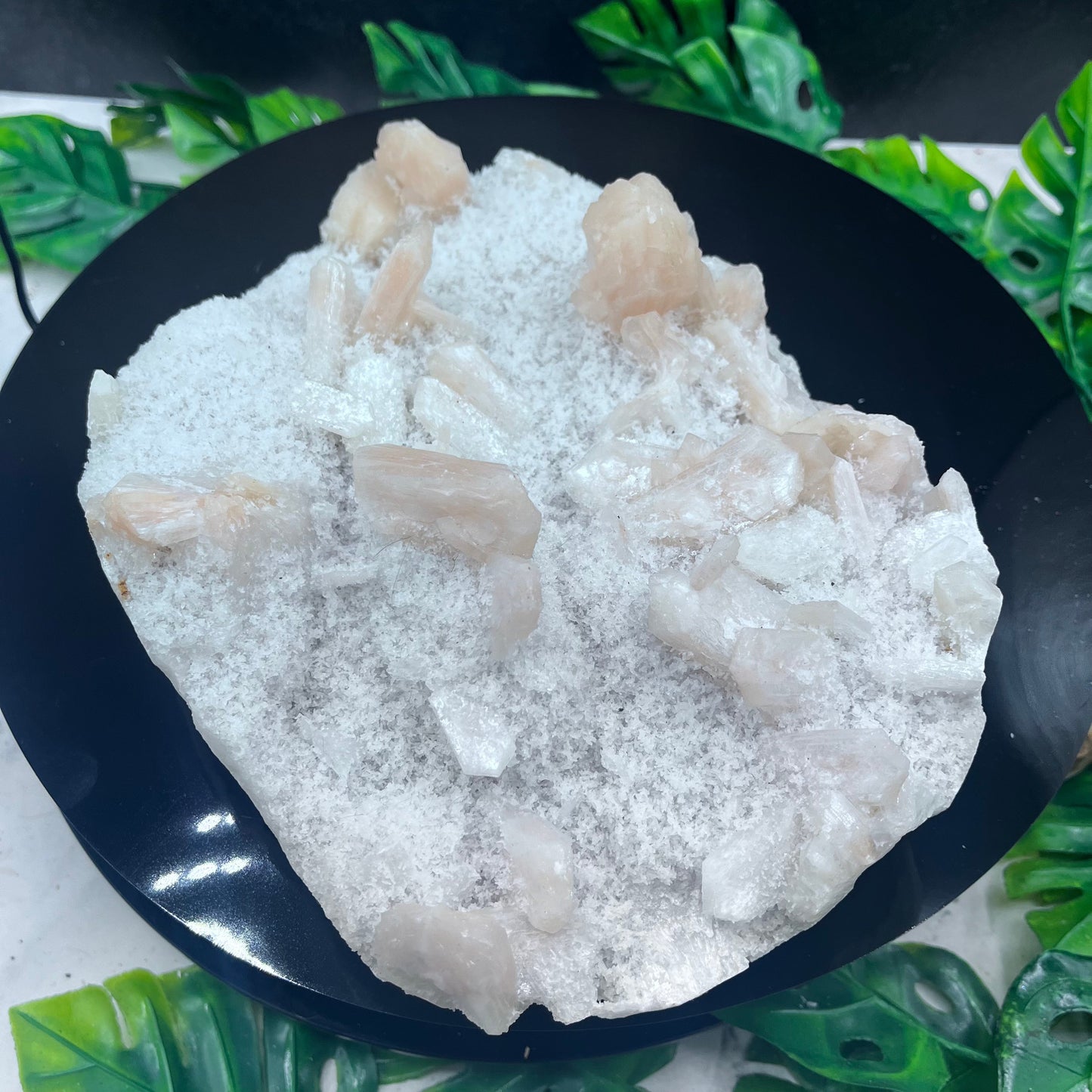 Peach Stilbite on Mesolite