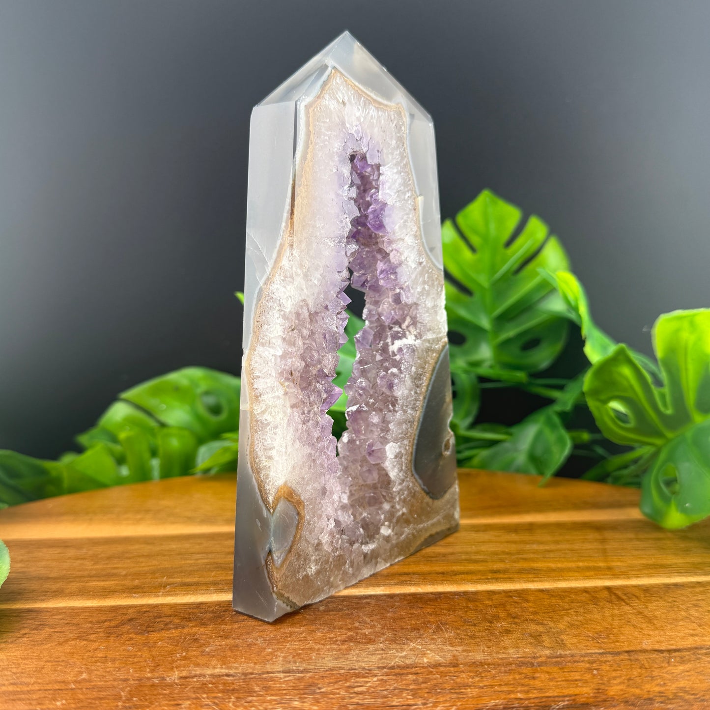 Druzy Amethyst in Agate Tower