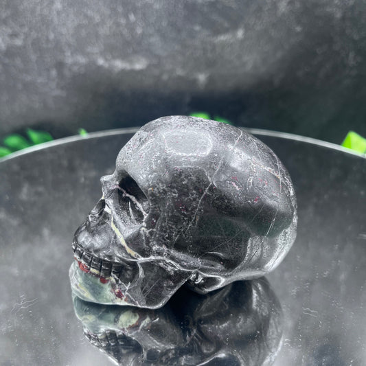 Chrysoprase Magnetite Skull