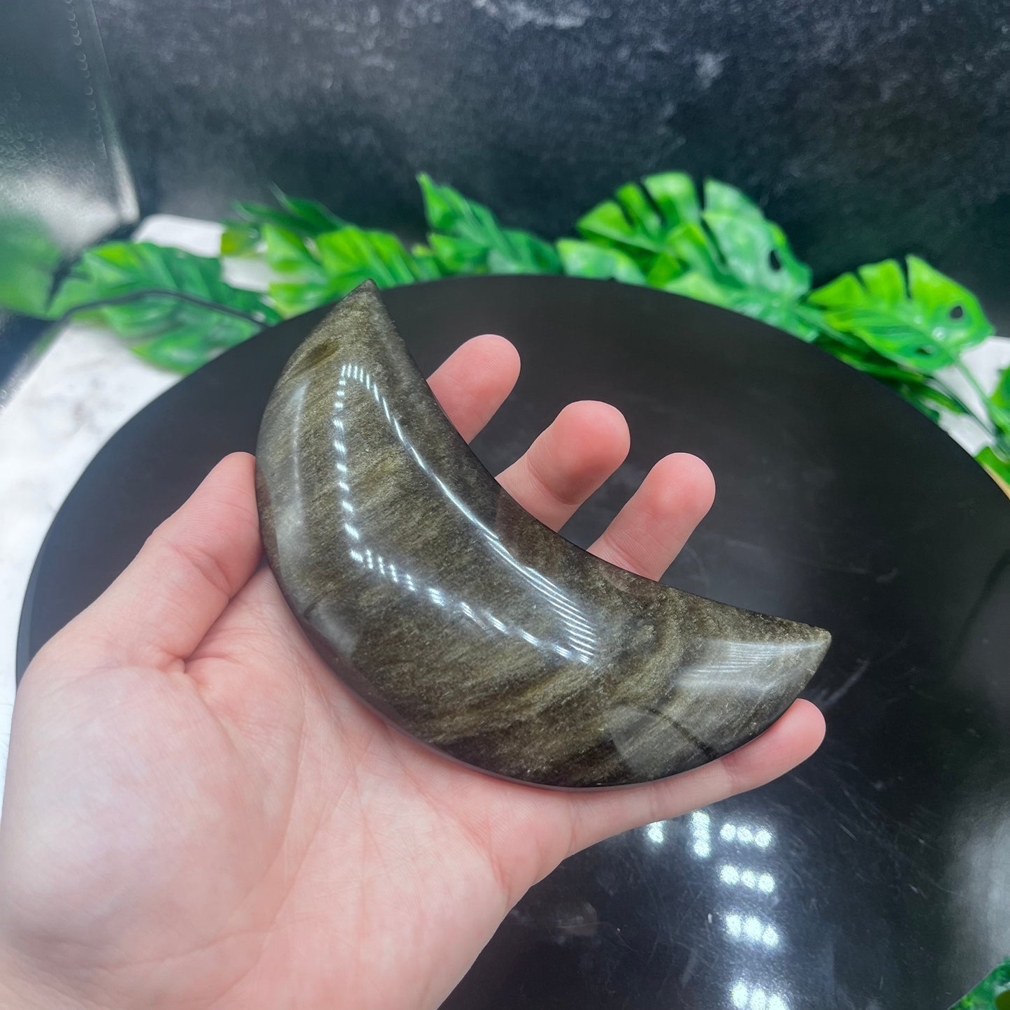 Gold Sheen Obsidian Moon