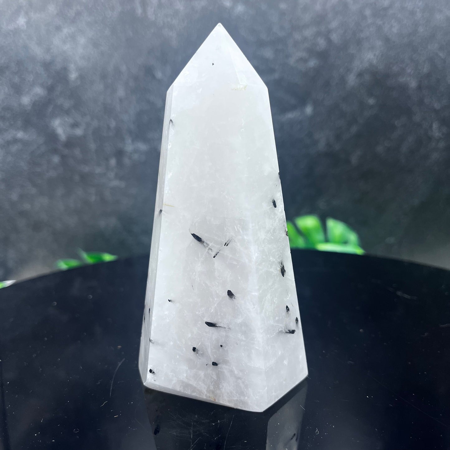 Black Tourmaline in Quartz Tower