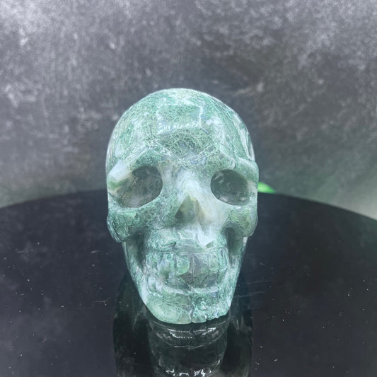 Moss Agate Skull