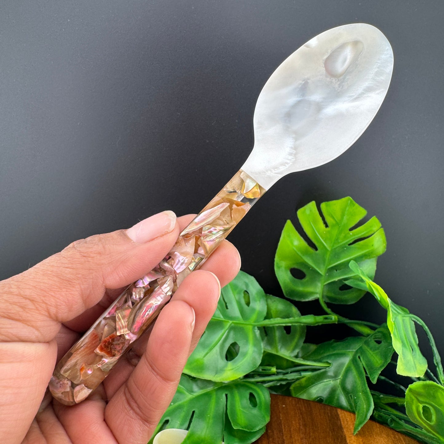 Mother of Pearl & Abalone Shell Ritual Spoon