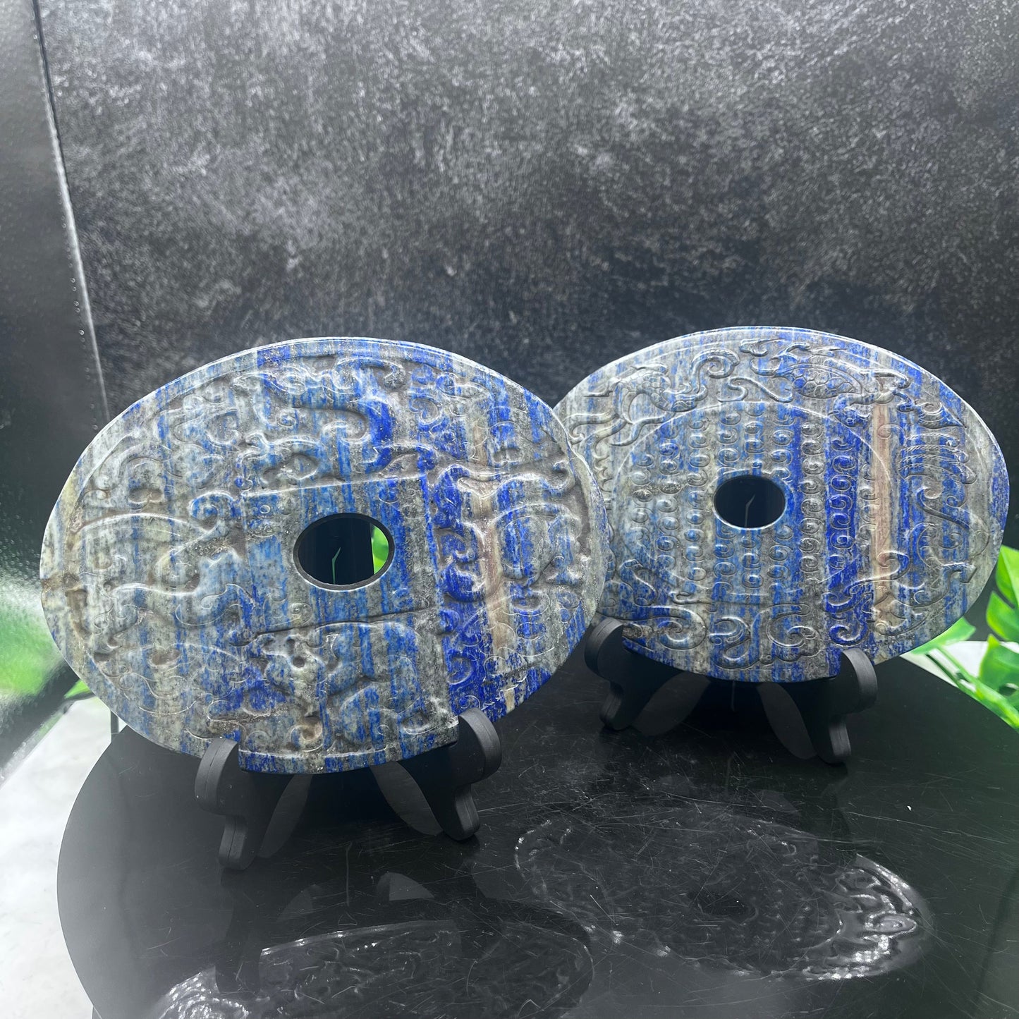 Lapis Lazuli Chinese Dragon Plate Set