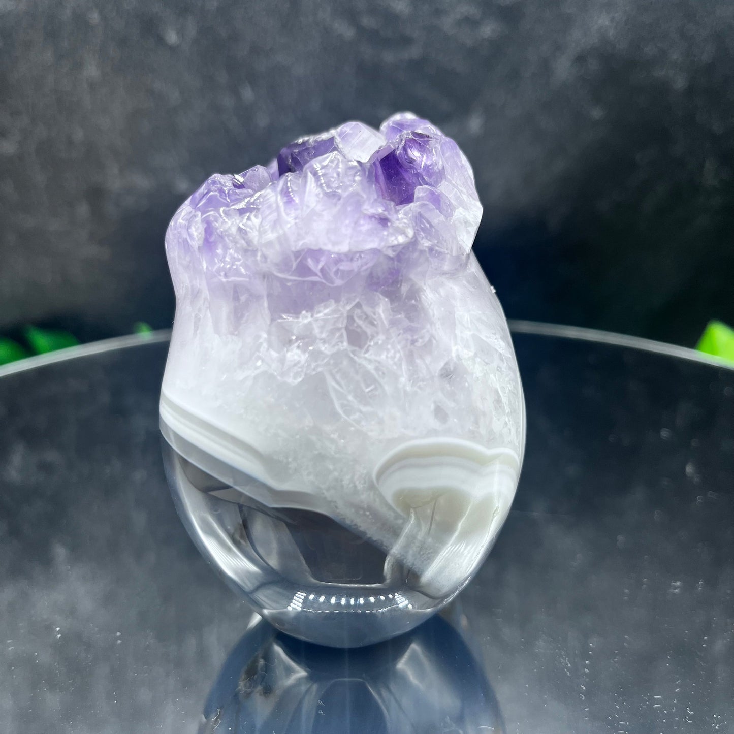 Amethyst in Agate Skull