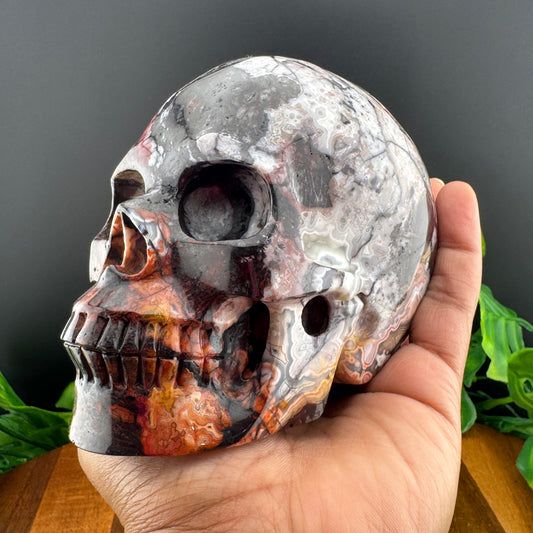 Mexican Crazy Lace Agate Skull