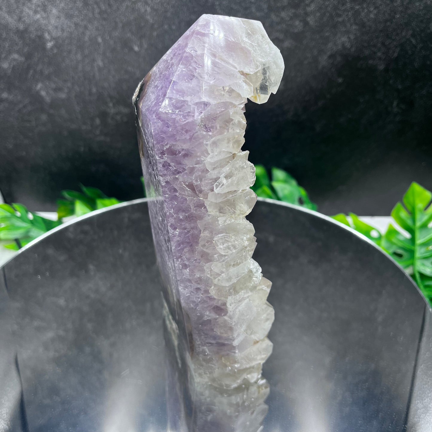 Amethyst in Quartz Cluster Tower