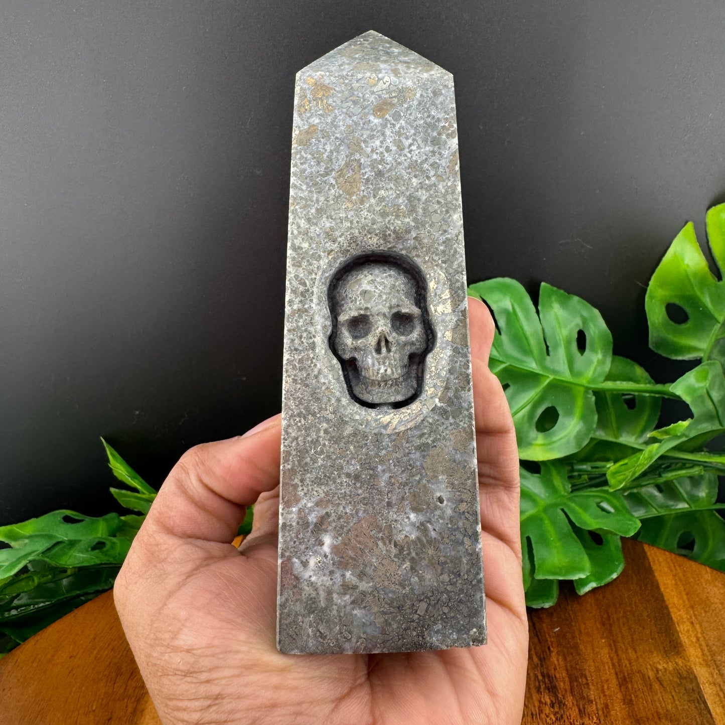 Marcasite in Agate Skull Tower