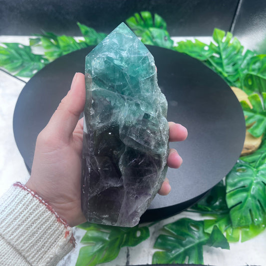 Rainbow Fluorite Slab Tower