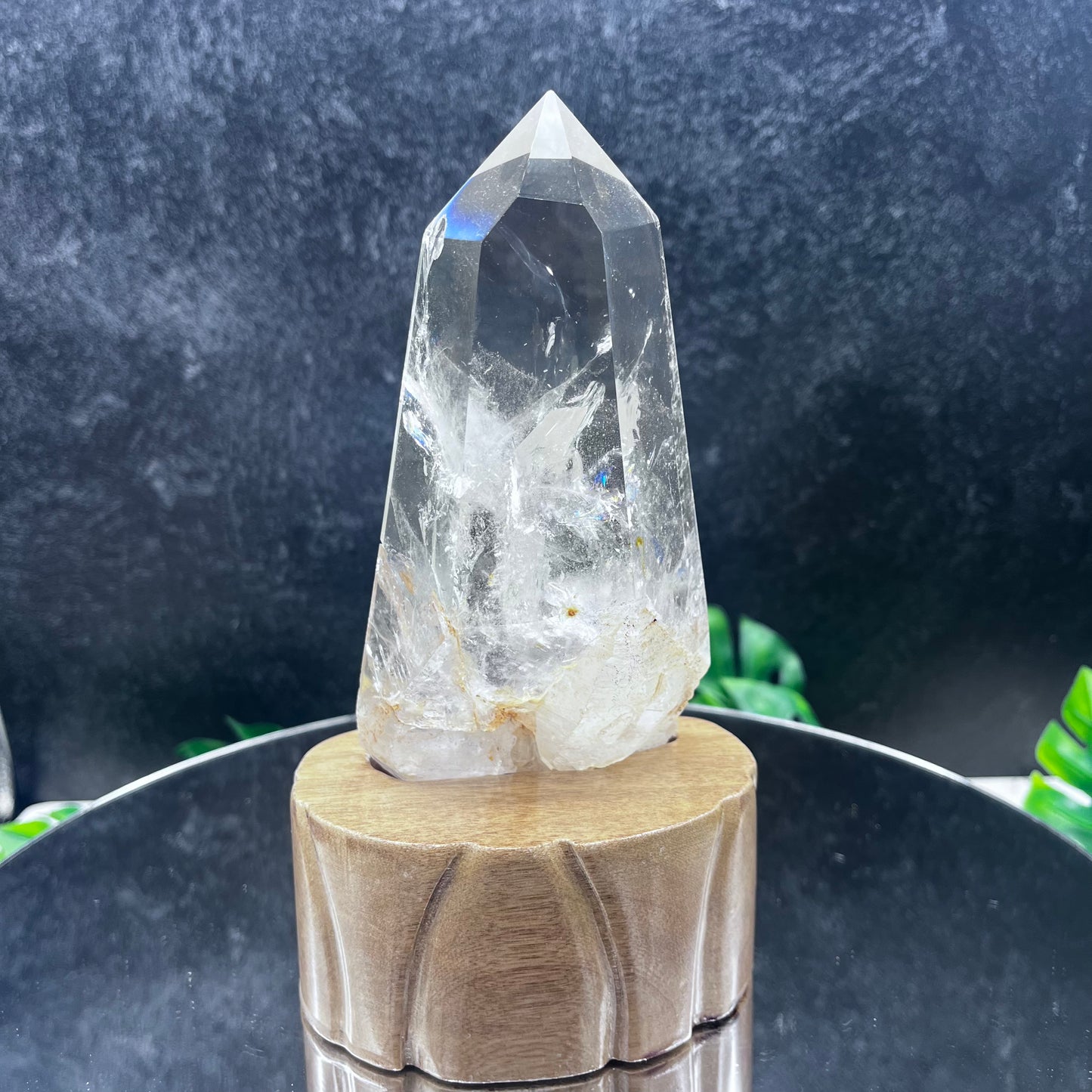 Clear Quartz Point in Stand