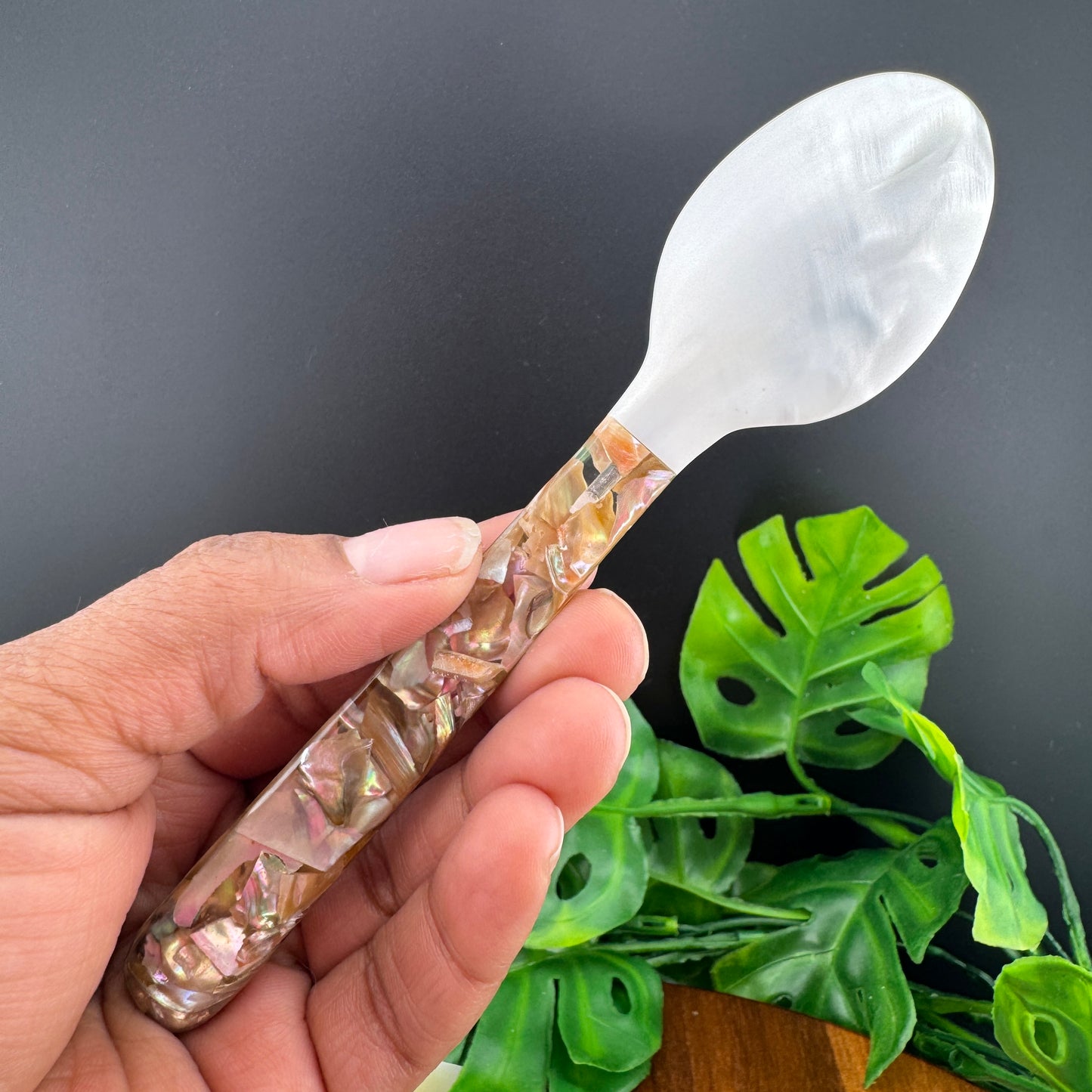 Mother of Pearl & Abalone Shell Ritual Spoon