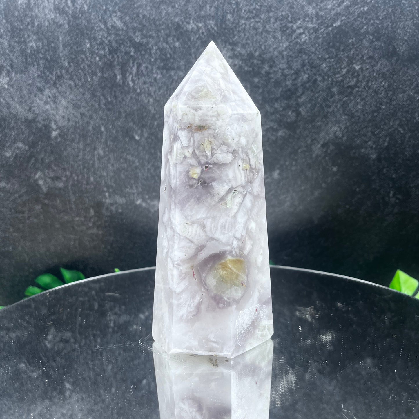 White Purple Fluorite Tower