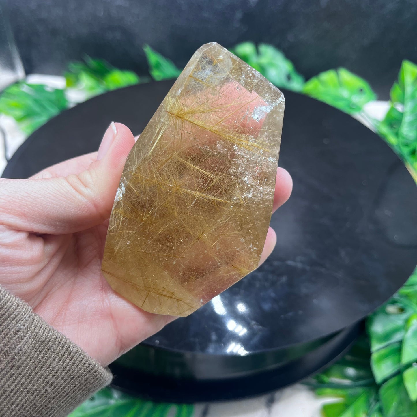 Gold Rutile in Quartz Freeform