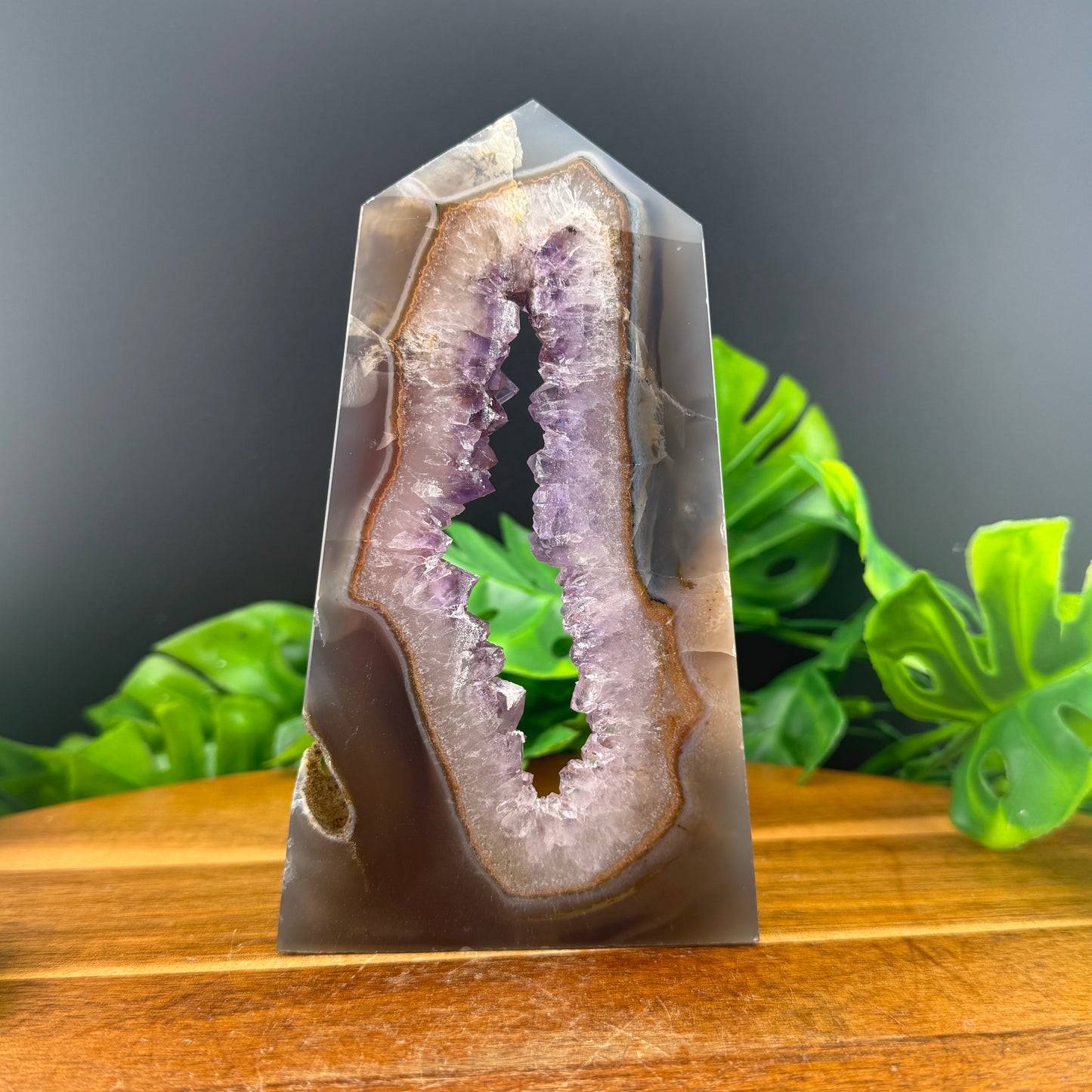 Druzy Amethyst in Agate Tower